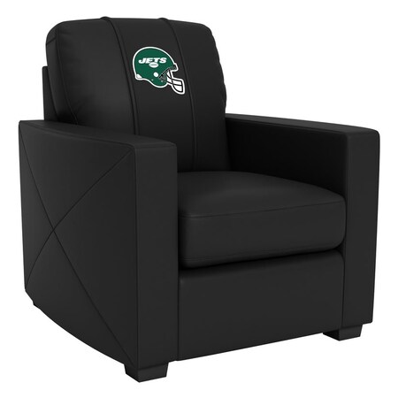 Dreamseat Silver Club Chair with New York Jets Helmet Logo XZ7759002CHCDBK-PSNFL21017